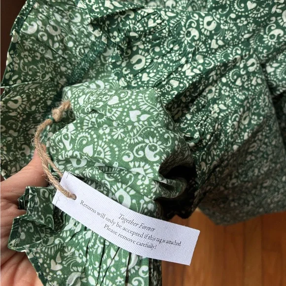 Christy Dawn Marissa Forest Green Floral Dress Lovebird Laurel Medium - Picture 10 of 10